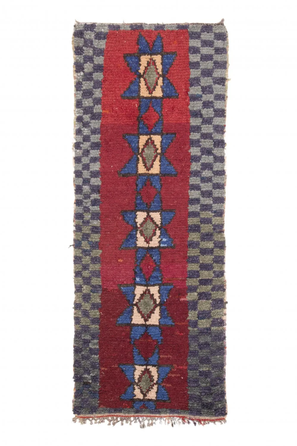 Marokkanische Berber Teppich Boucherouite 230 x 85 cm