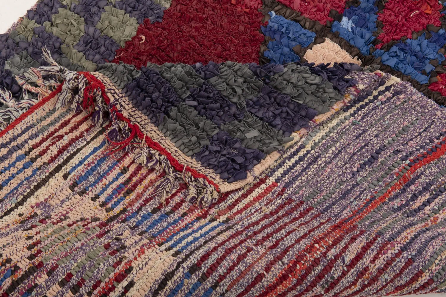 Marokkanische Berber Teppich Boucherouite 230 x 85 cm