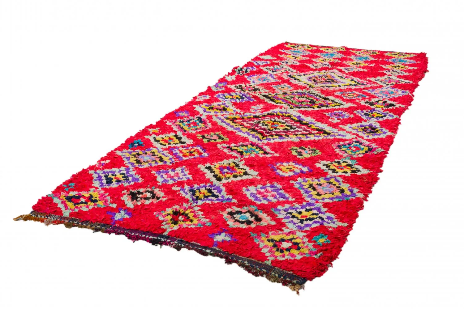 Marokkanischer Berber Teppich Boucherouite 320 x 130 cm