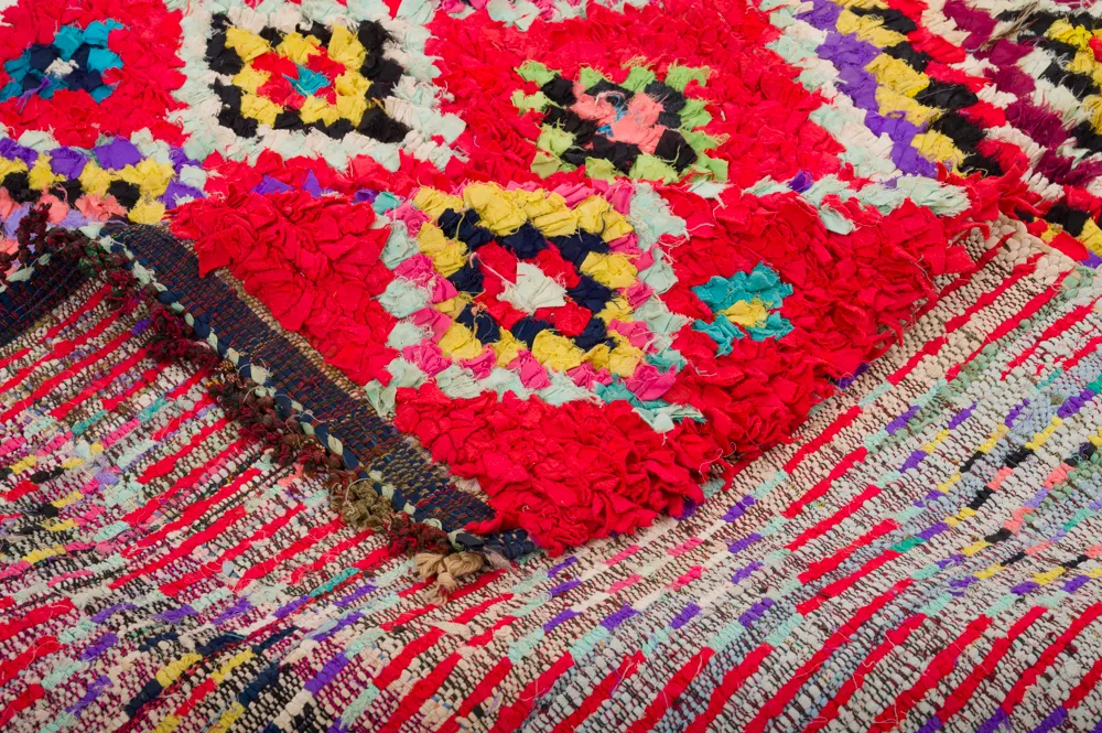 Marokkanischer Berber Teppich Boucherouite 320 x 130 cm