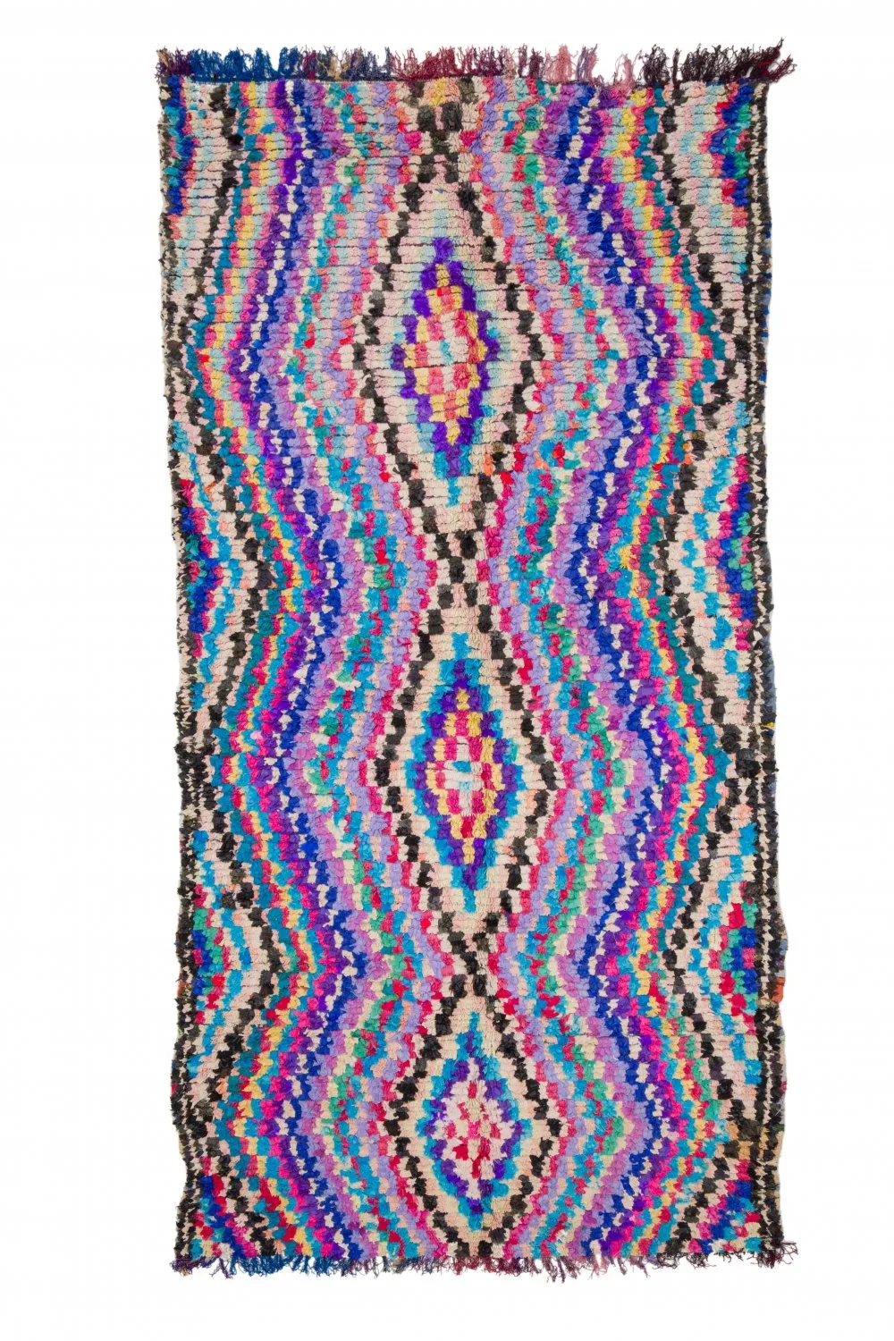 Marokkanischer Berber Teppich Boucherouite 305 x 155 cm