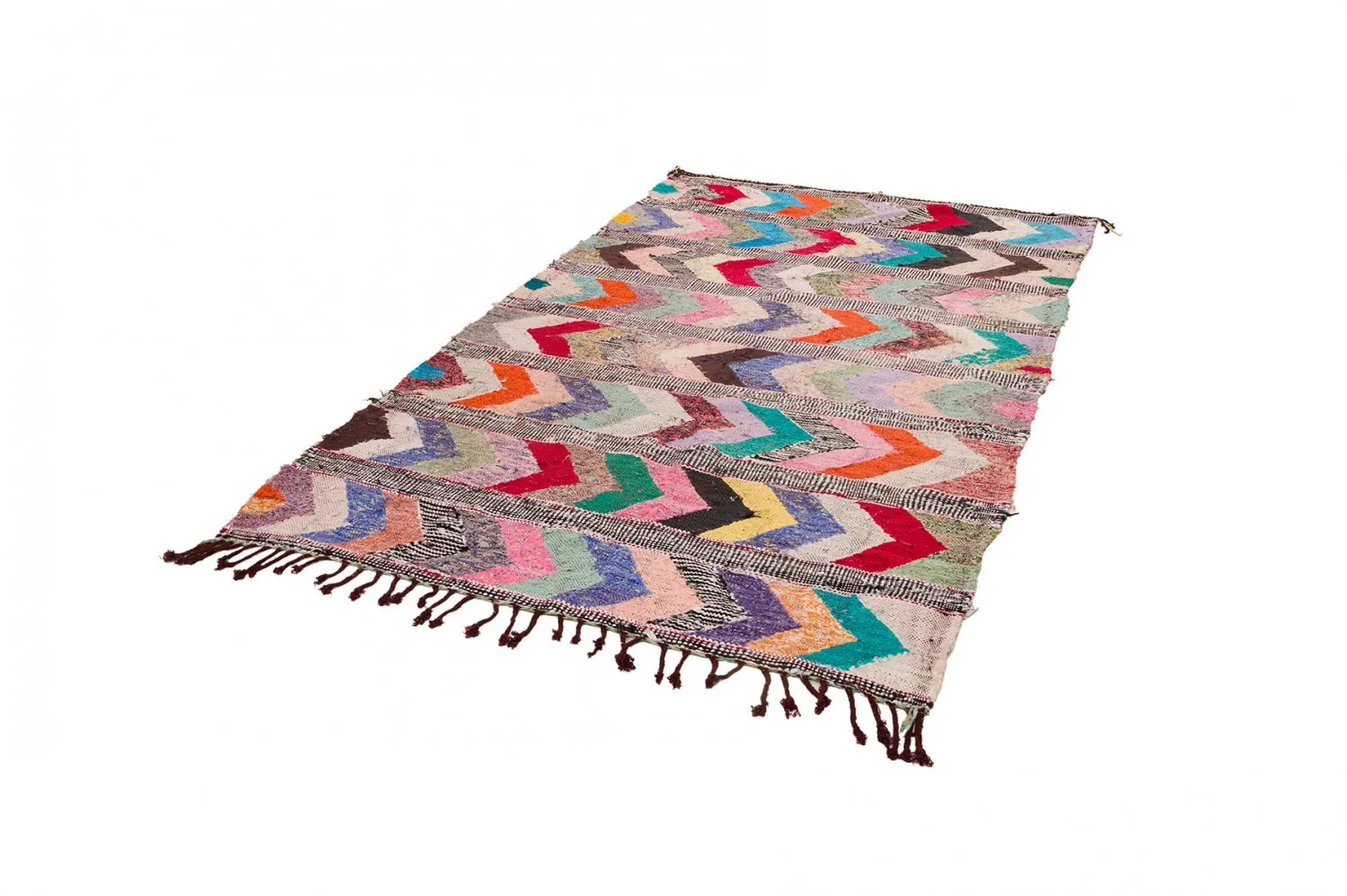 Marokkanischer Berber Teppich Boucherouite 150 x 275 cm