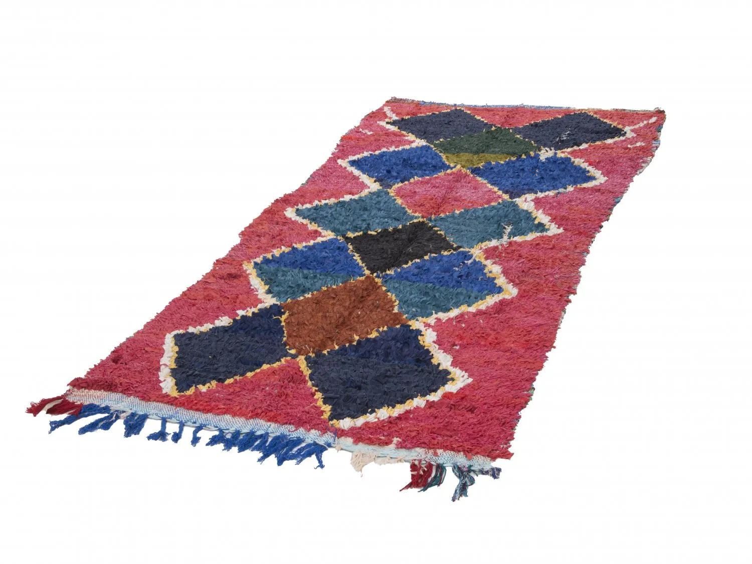 Marokkanischer Berber Teppich Boucherouite 250 x 120 cm