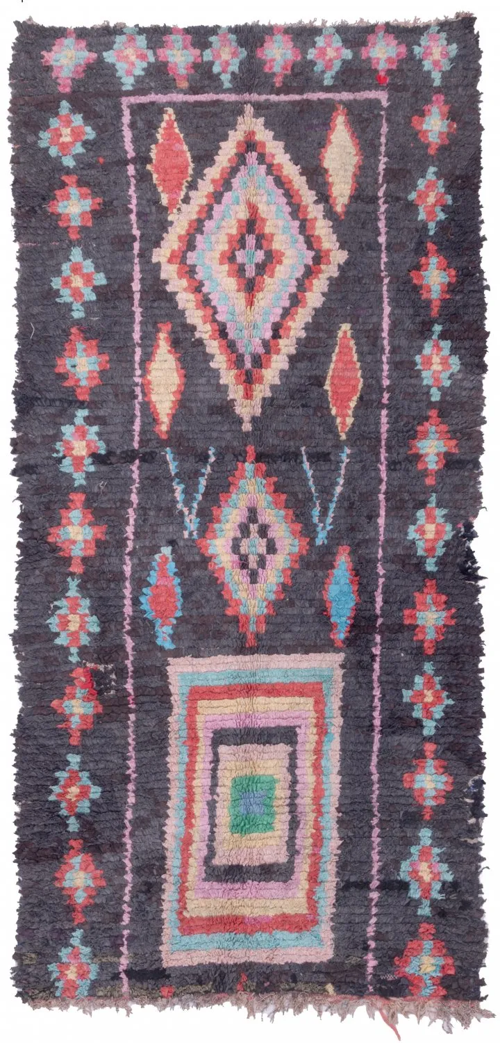 Marokkanische Berber Teppich Boucherouite 240 x 120 cm