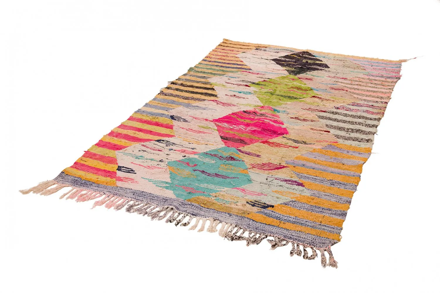 Marokkanischer Berber Teppich Boucherouite 140 x 250 cm