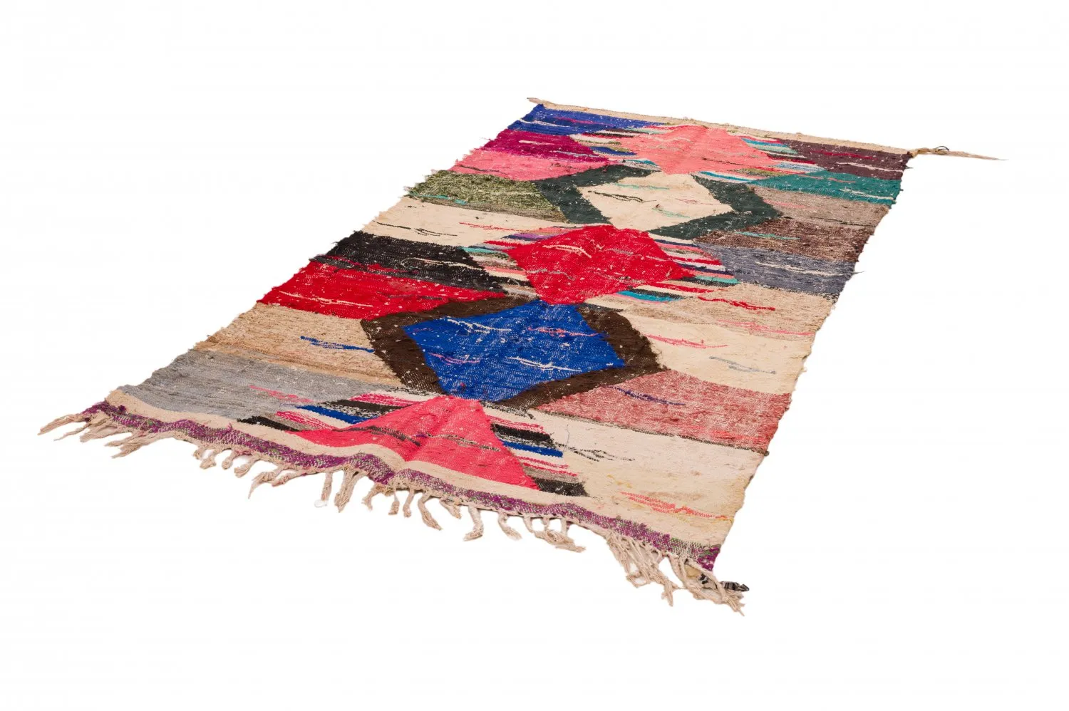 Marokkanischer Berber Teppich Boucherouite 125 x 240 cm