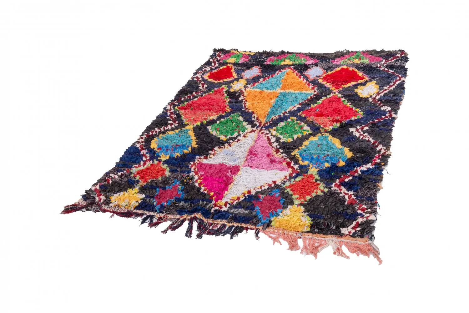 Marokkanischer Berber Teppich Boucherouite 190 x 135 cm