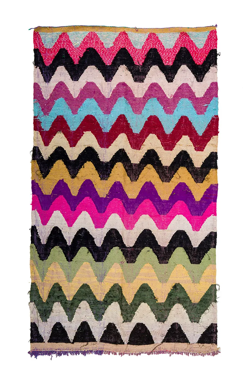 Marokkanischer Berber Teppich Boucherouite 160 x 275 cm