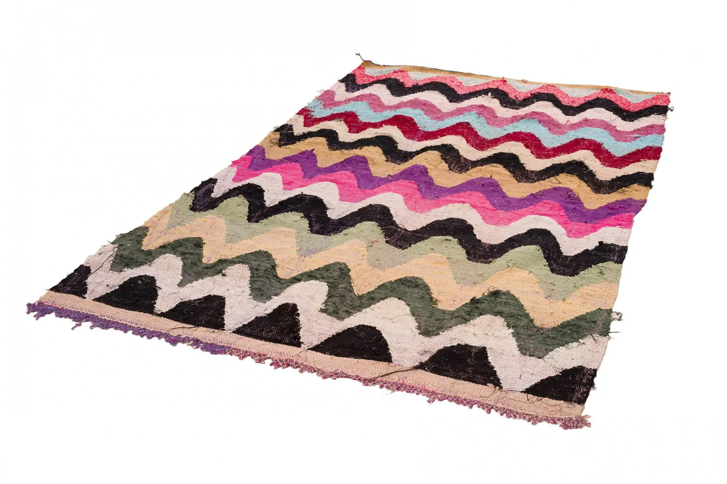Marokkanischer Berber Teppich Boucherouite 160 x 275 cm