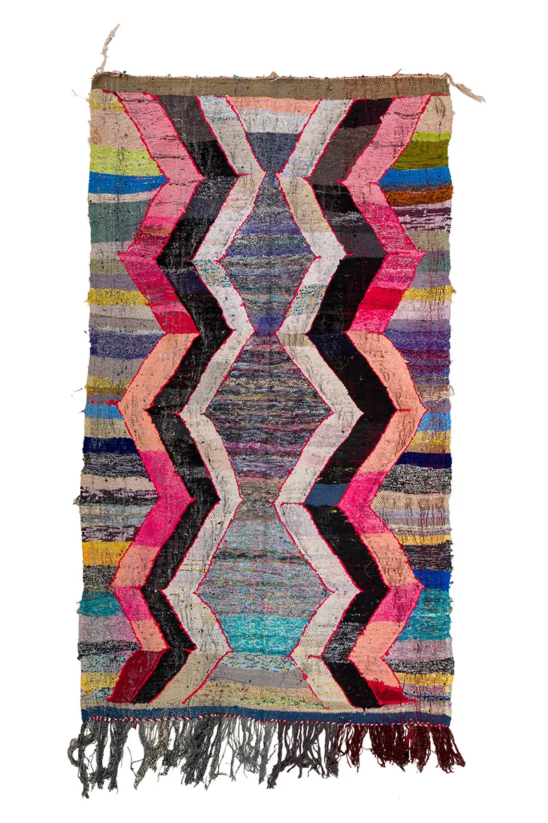 Marokkanischer Berber Teppich Boucherouite 150 x 260 cm