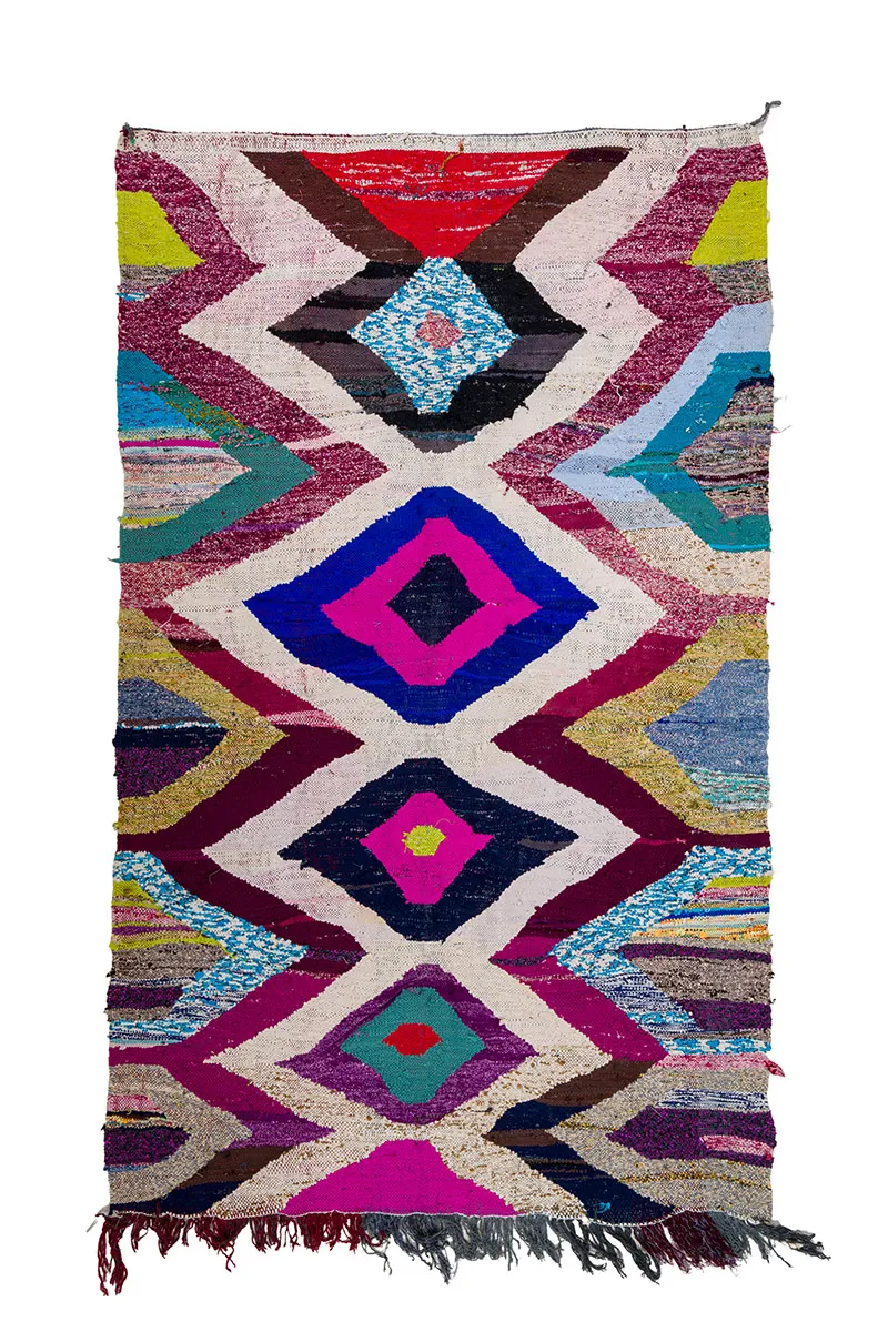 Marokkanischer Berber Teppich Boucherouite 165 x 270 cm