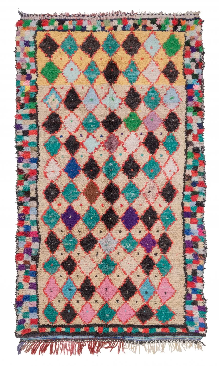Marokkanischer Berber Teppich Boucherouite 255 x 150 cm