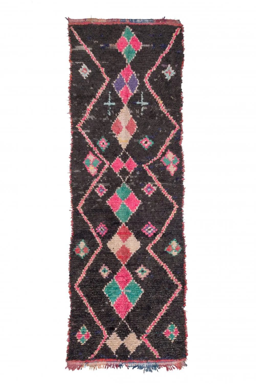 Marokkanische Berber Teppich Boucherouite 405 x 130 cm