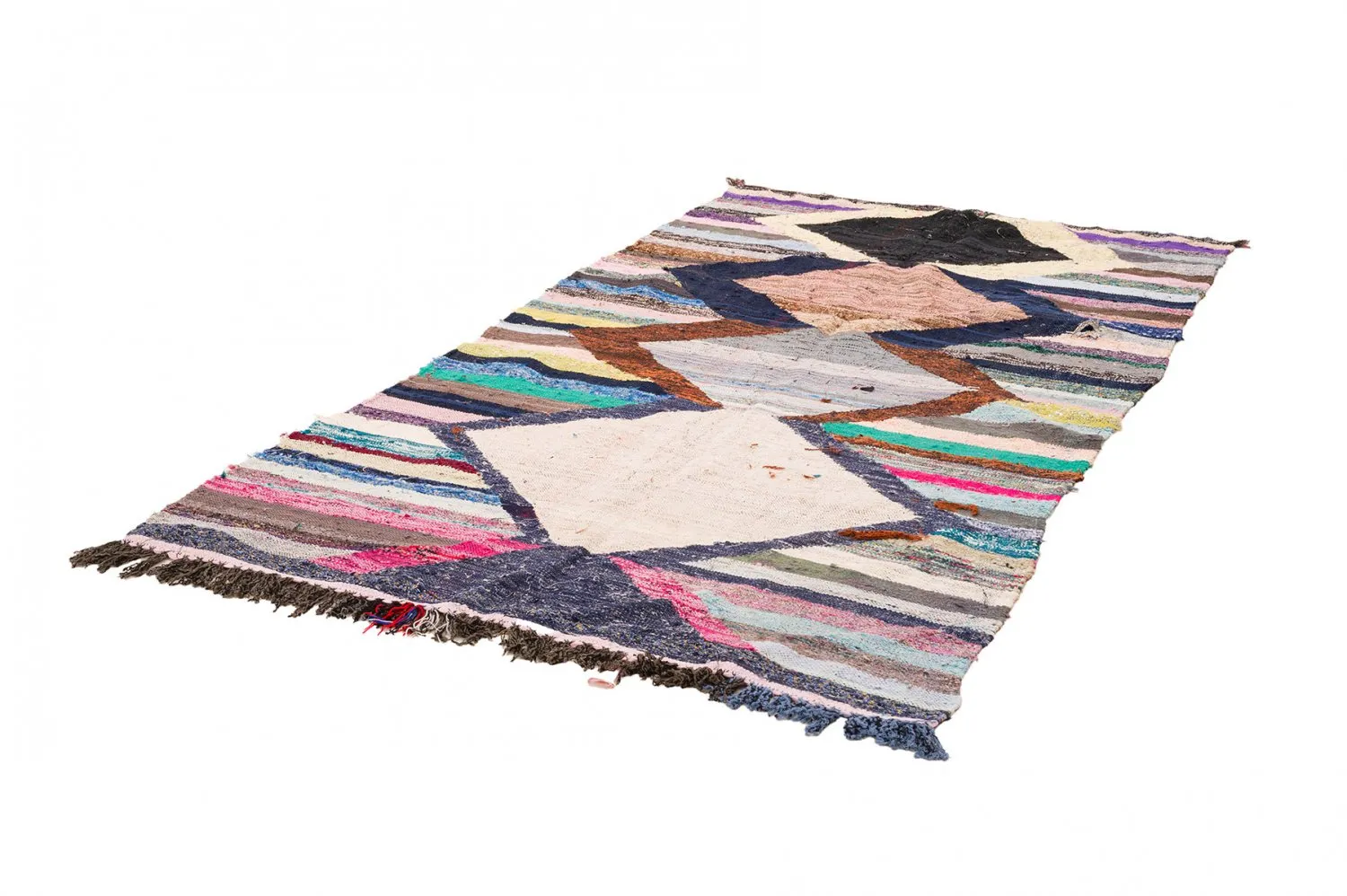 Marokkanischer Berber Teppich Boucherouite 130 x 250 cm