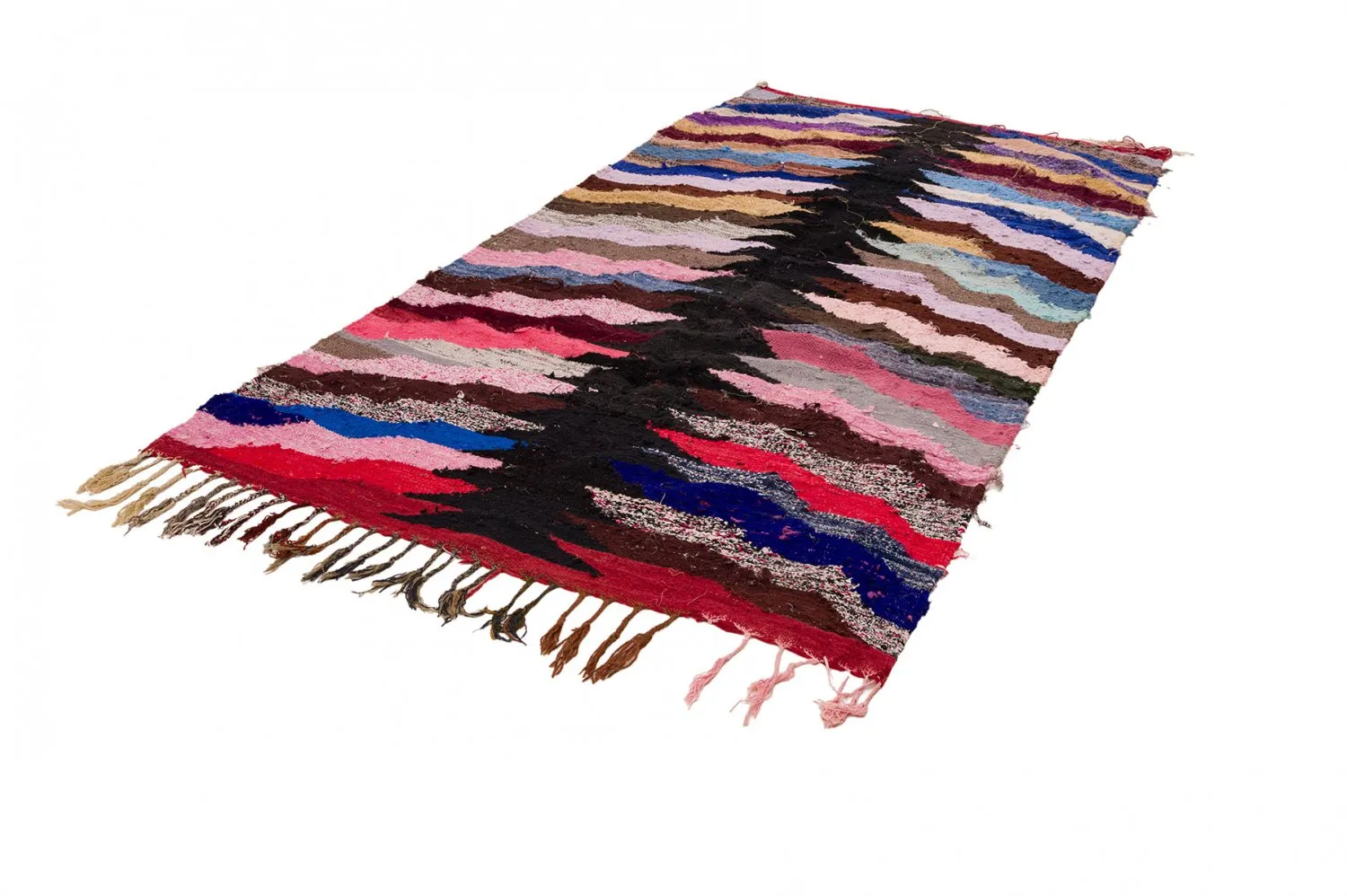 Marokkanischer Berber Teppich Boucherouite 145 x 275 cm