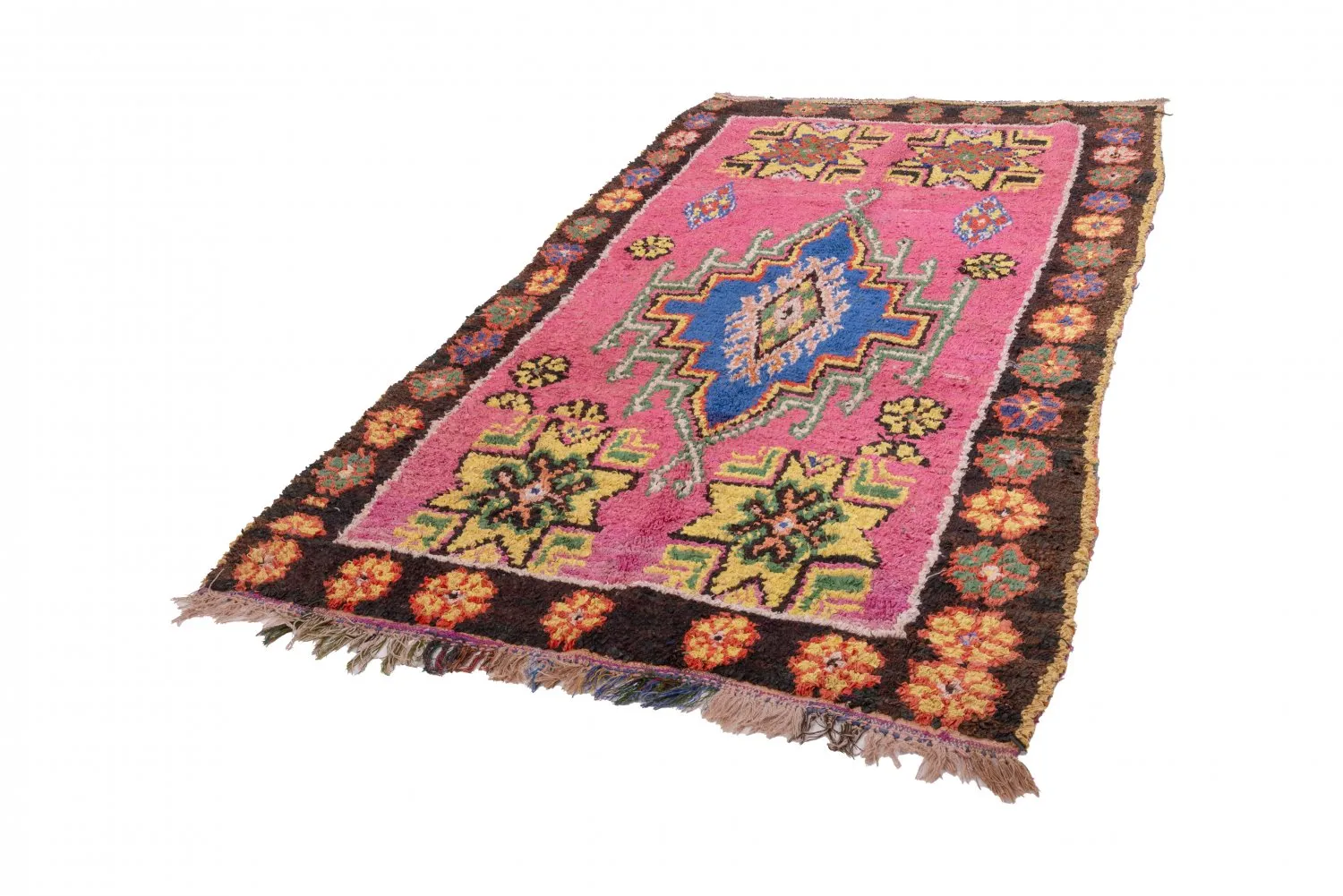 Marokkanischer Berber Teppich Boucherouite 270 x 140 cm