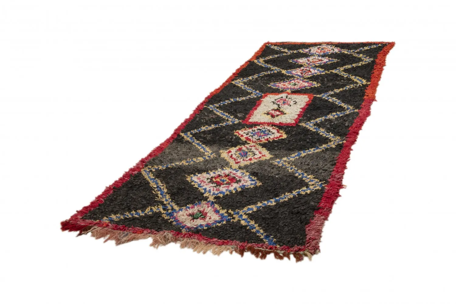Marokkanischer Berber Teppich Boucherouite 335 x 125 cm