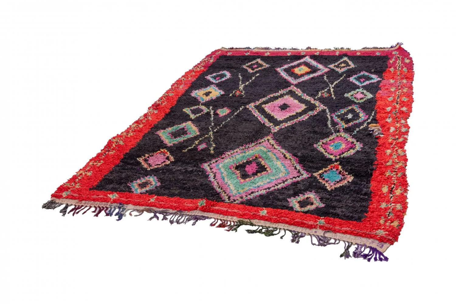 Marokkanischer Berber Teppich Boucherouite 250 x 175 cm