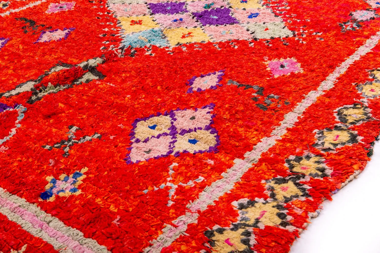 Marokkanischer Berber Teppich Boucherouite 340 x 155 cm