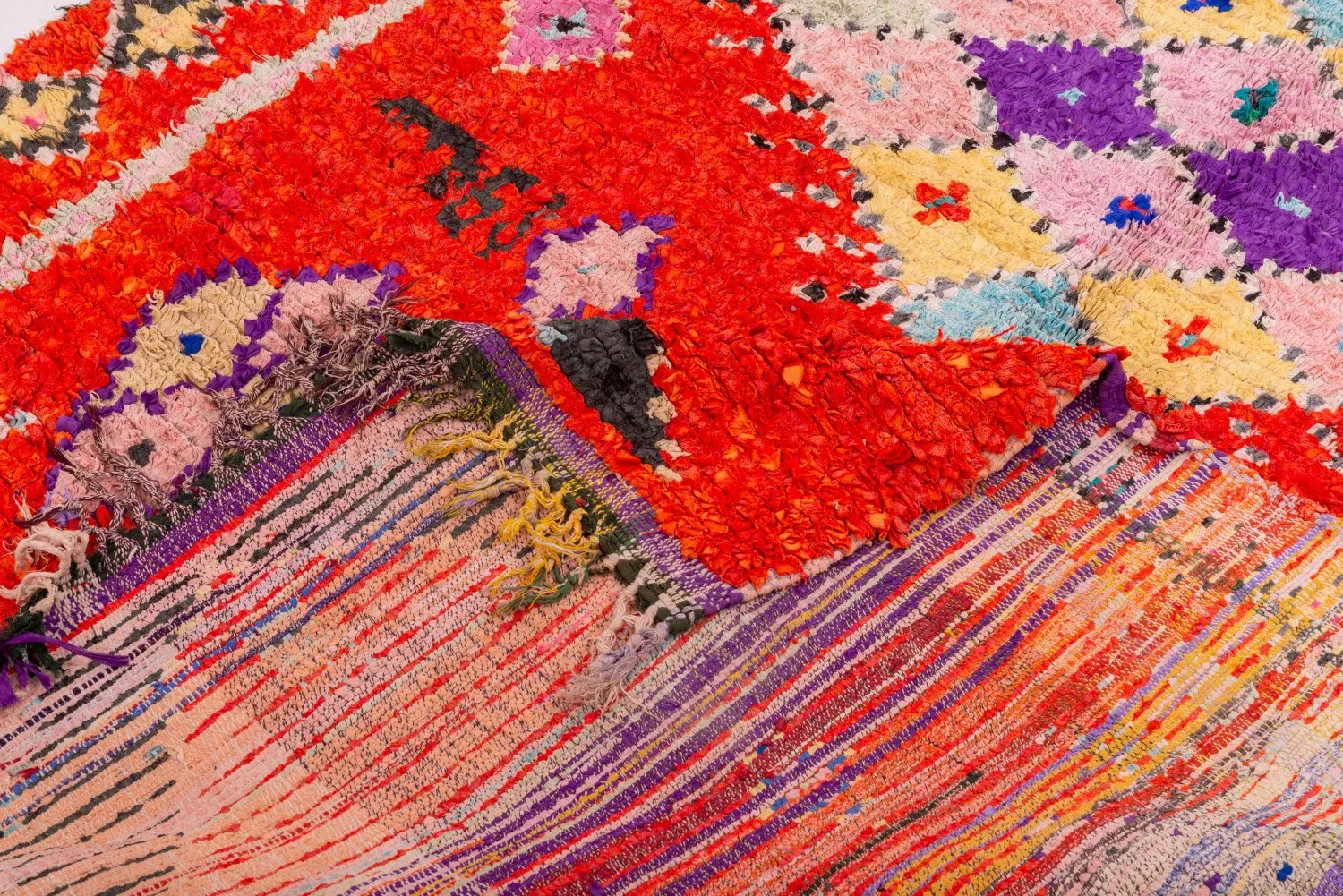 Marokkanischer Berber Teppich Boucherouite 340 x 155 cm