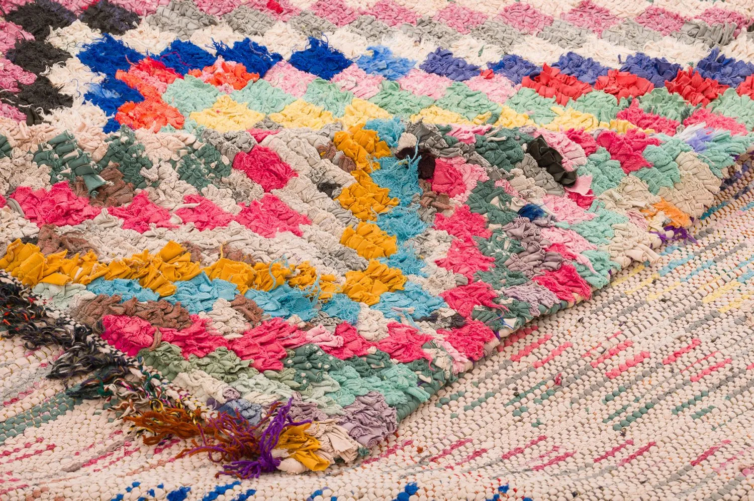 Marokkanischer Berber Teppich Boucherouite 145 x 365 cm