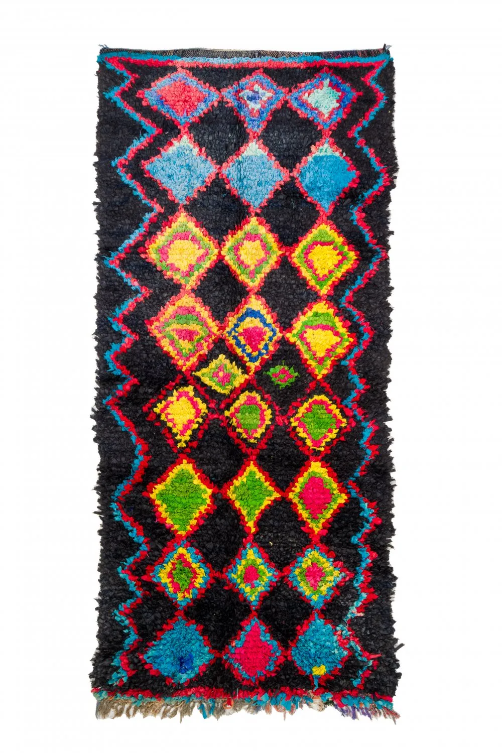 Marokkanischer Berber Teppich Boucherouite 120 x 285 cm