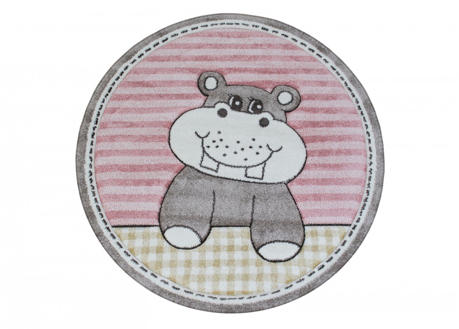 Kinderteppich - Caruba Hippo Rund (rosa)