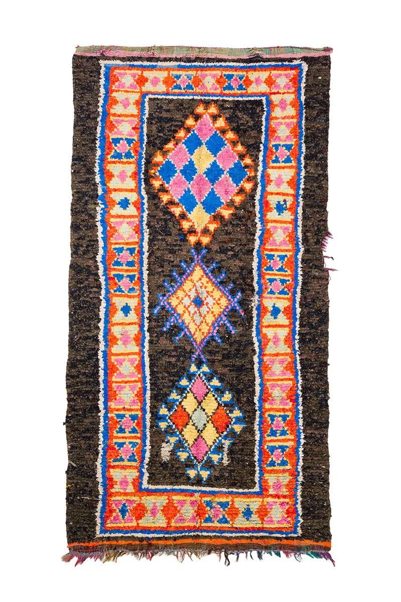 Marokkanischer Berber Teppich Boucherouite 160 x 310 cm