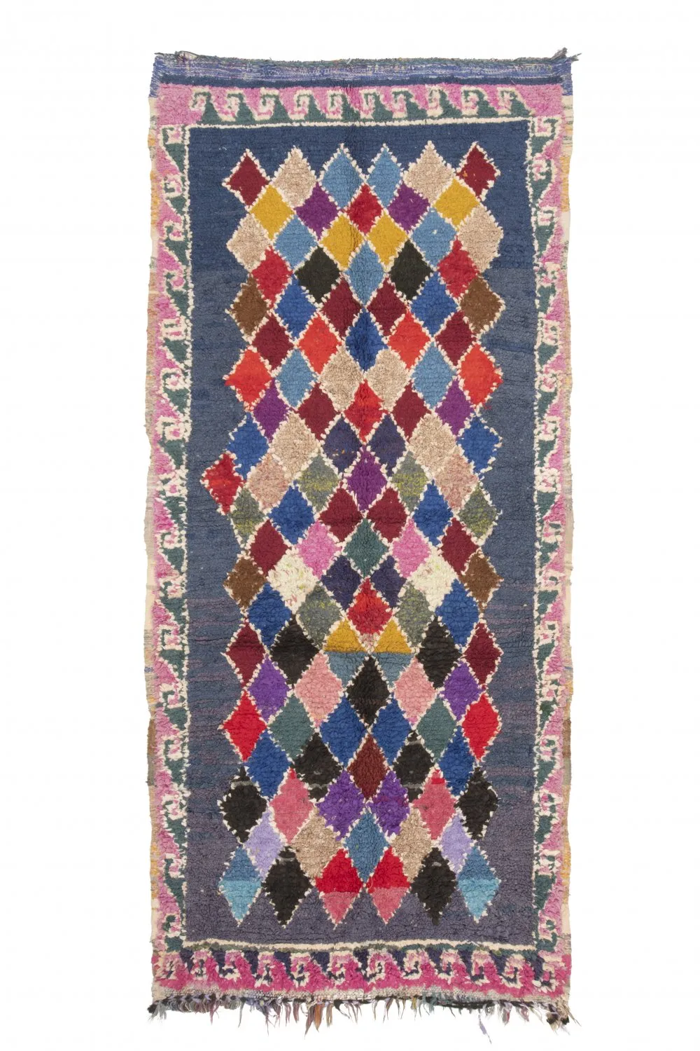 Marokkanische Berber Teppich Boucherouite 245 x 110 cm