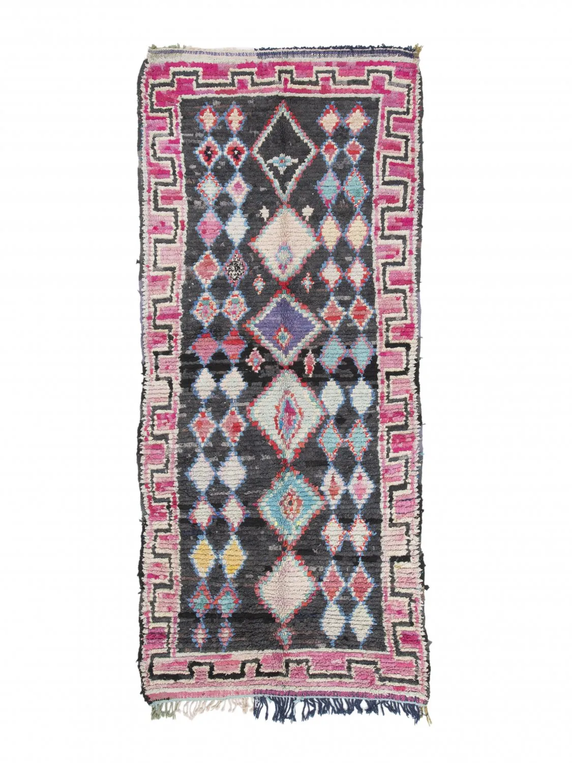 Marokkanischer Berber Teppich Boucherouite 310 x 130 cm