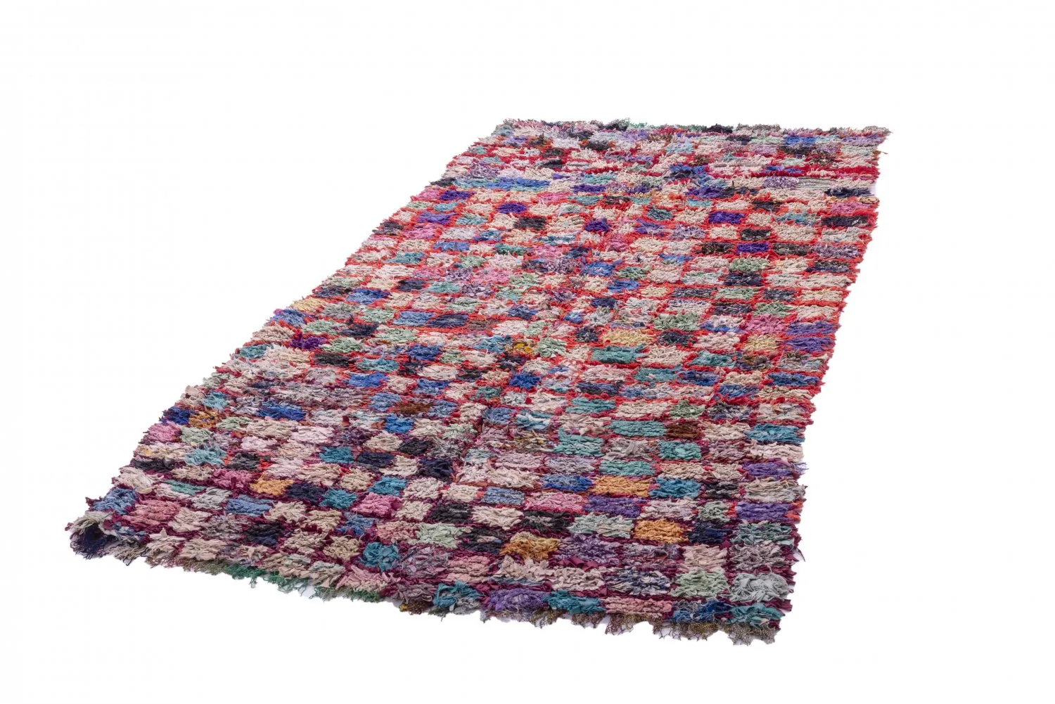 Marokkanische Berber Teppich Boucherouite 255 x 125 cm