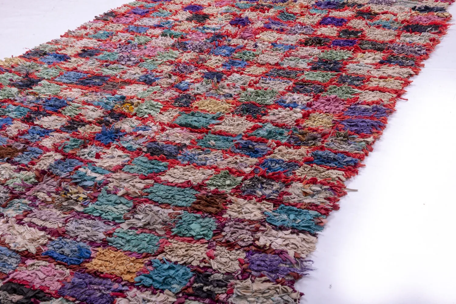 Marokkanische Berber Teppich Boucherouite 255 x 125 cm