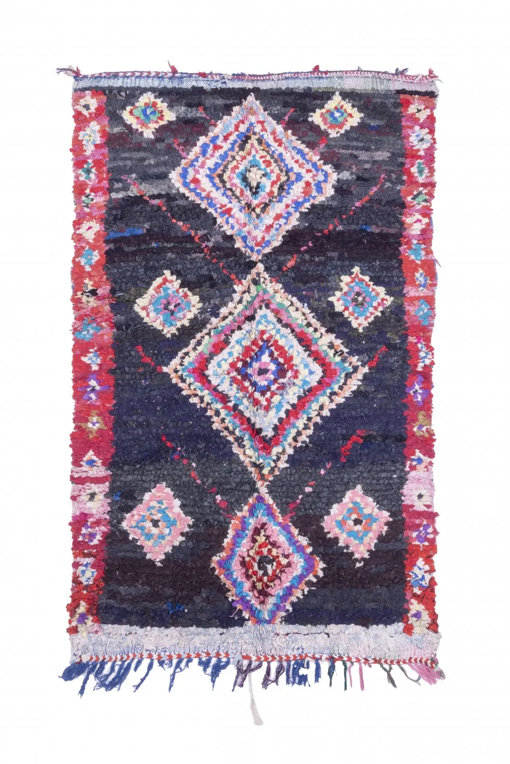 Marokkanischer Berber Teppich Boucherouite 220 x 130 cm