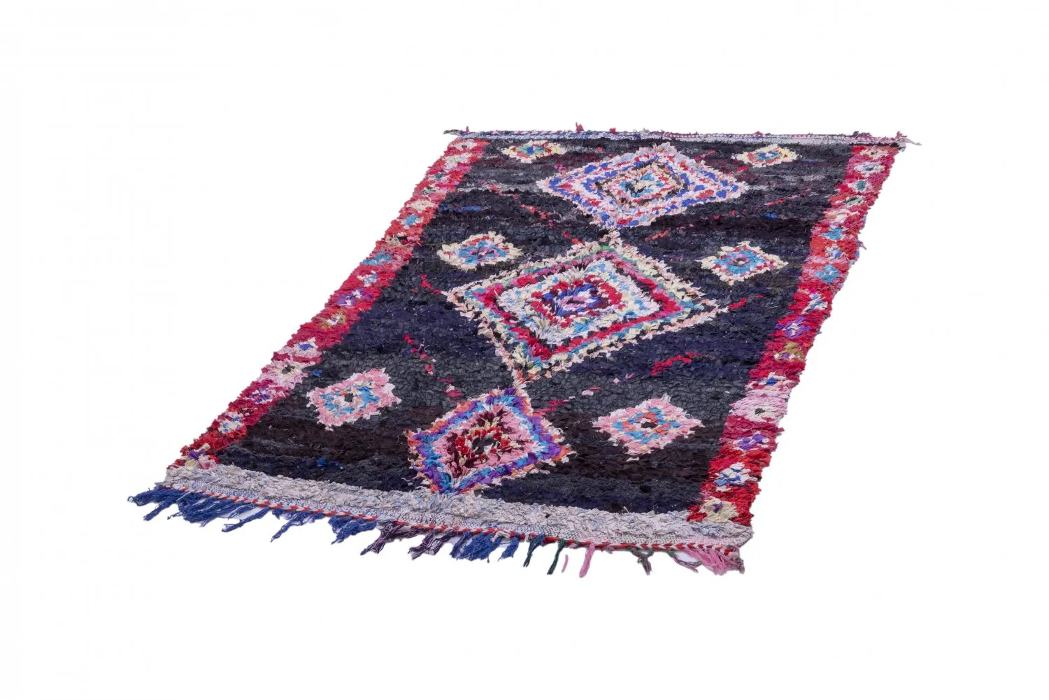 Marokkanischer Berber Teppich Boucherouite 220 x 130 cm