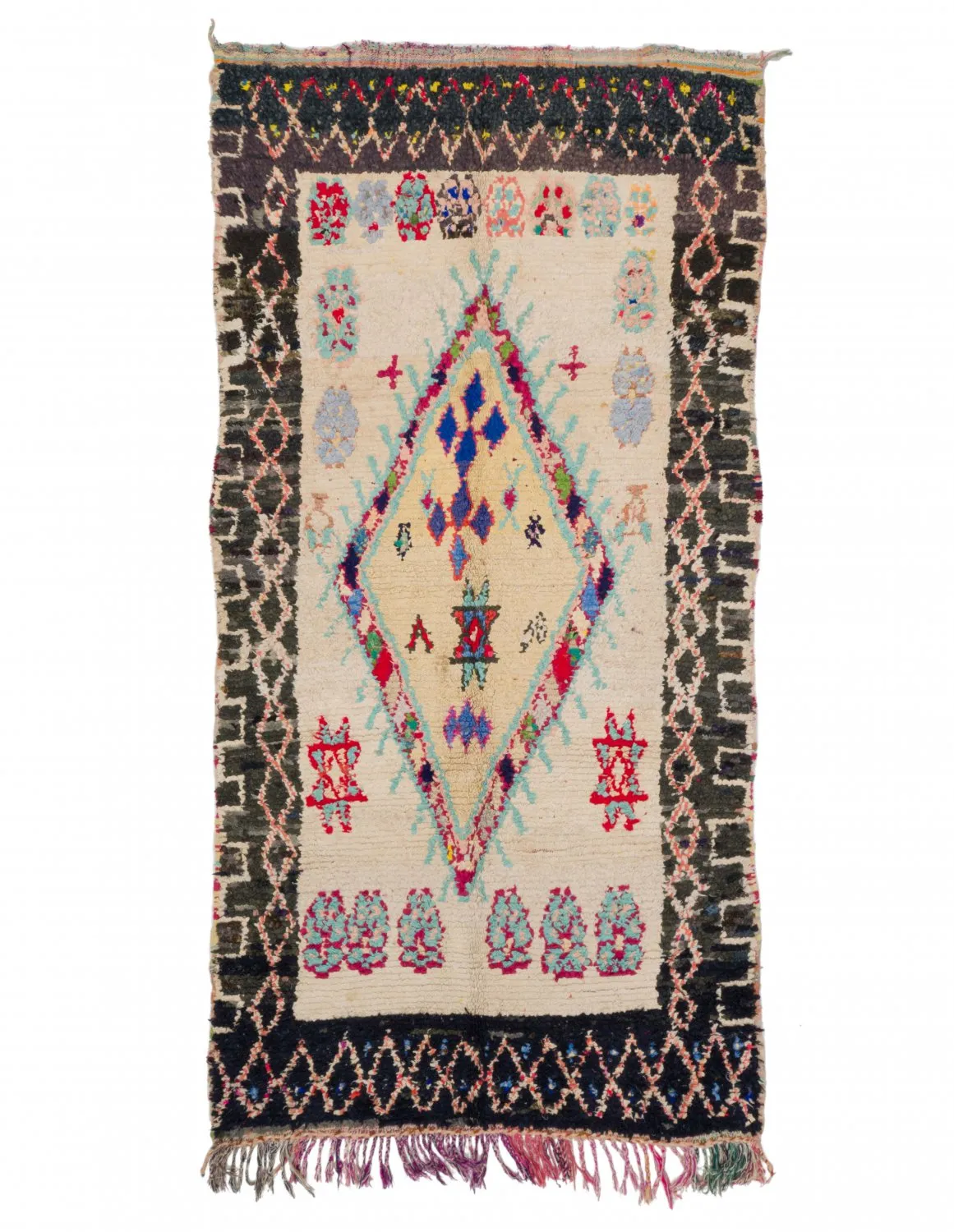 Marokkanischer Berber Teppich Boucherouite 270 x 130 cm