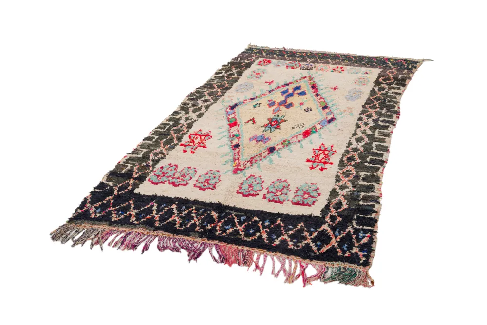 Marokkanischer Berber Teppich Boucherouite 270 x 130 cm