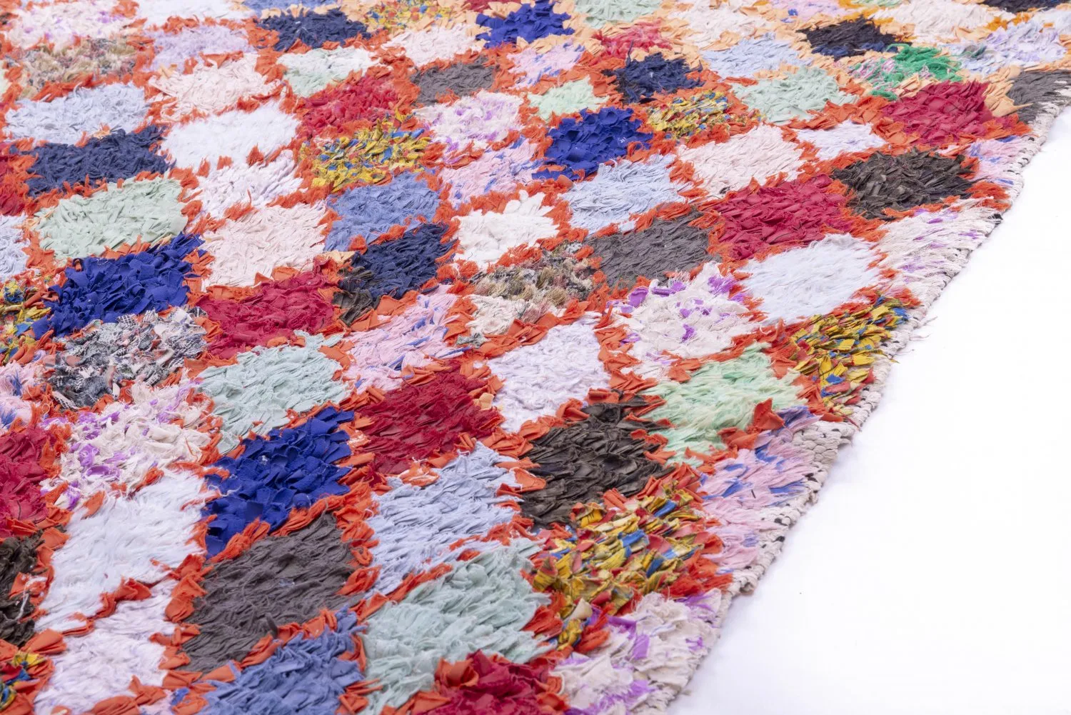 Marokkanische Berber Teppich Boucherouite 245 x 105 cm