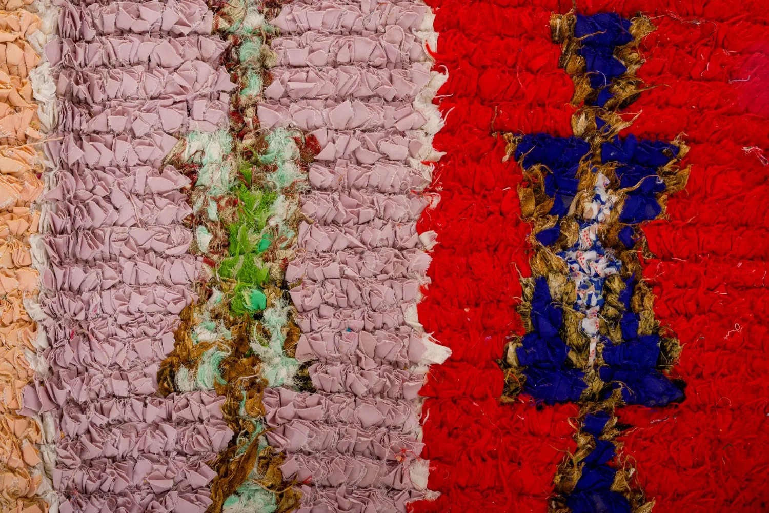 Marokkanische Berber Teppich Boucherouite 360 x 130 cm