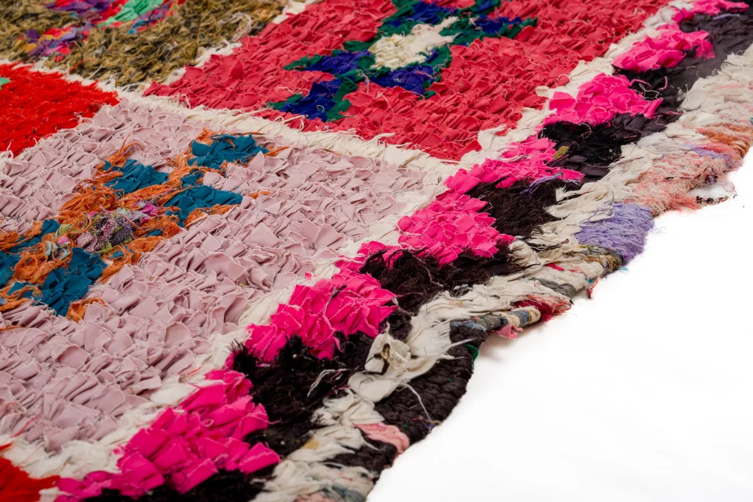 Marokkanische Berber Teppich Boucherouite 360 x 130 cm