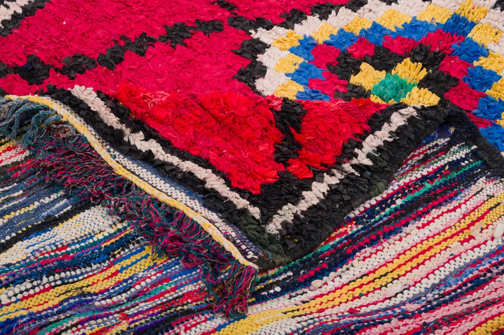 Marokkanischer Berber Teppich Boucherouite 310 x 145 cm