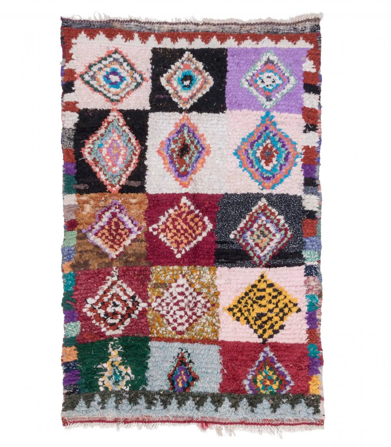 Marokkanischer Berber Teppich Boucherouite 205 x 120 cm