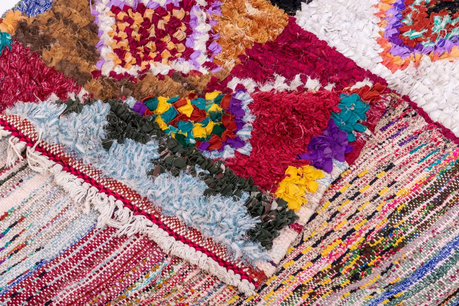 Marokkanischer Berber Teppich Boucherouite 205 x 120 cm