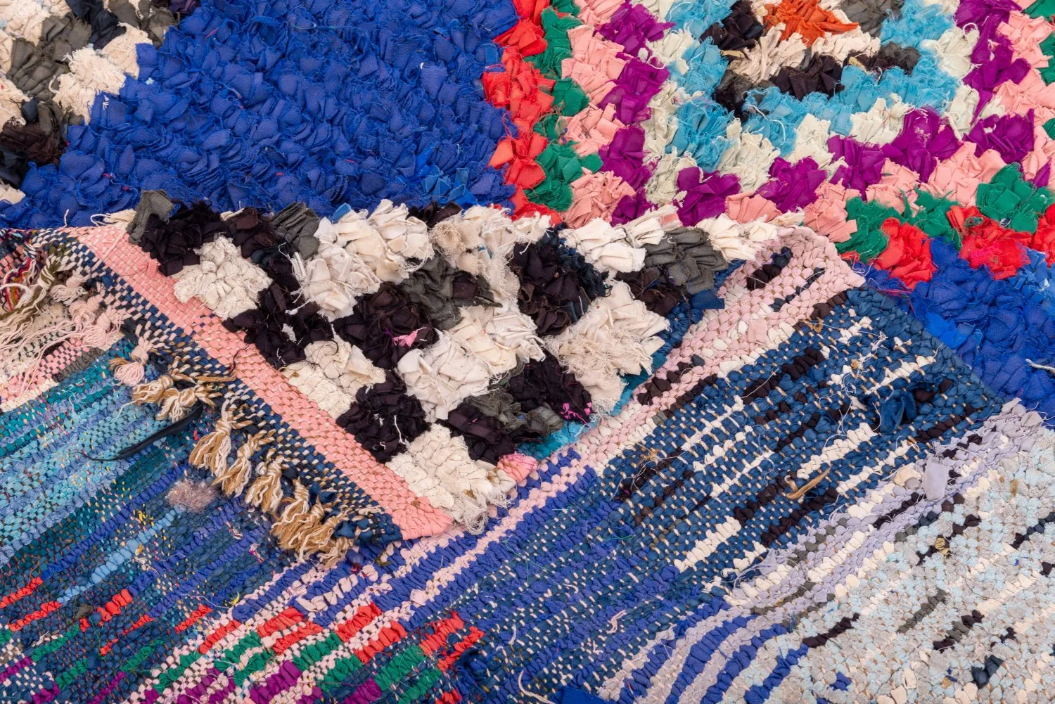 Marokkanische Berber Teppich Boucherouite 285 x 90 cm