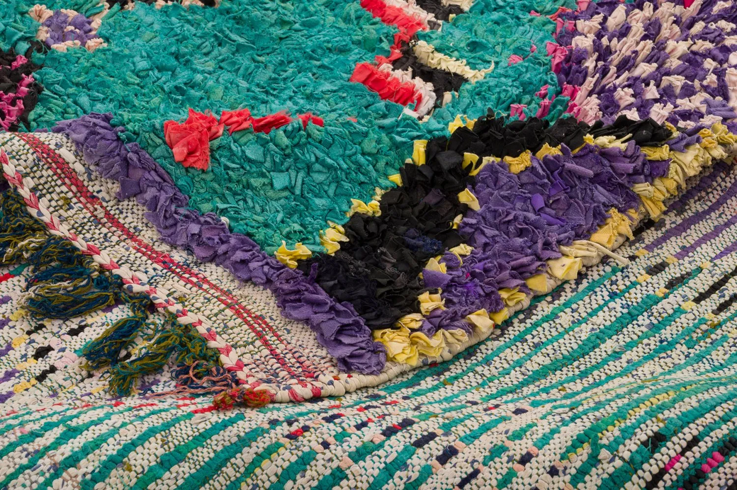 Marokkanischer Berber Teppich Boucherouite 155 x 335 cm