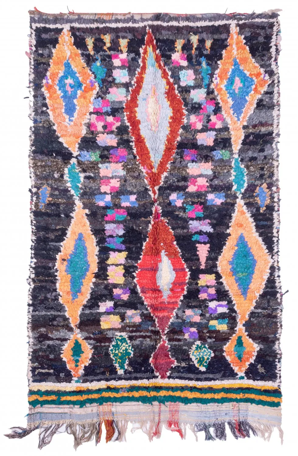 Marokkanische Berber Teppich Boucherouite 235 x 150 cm