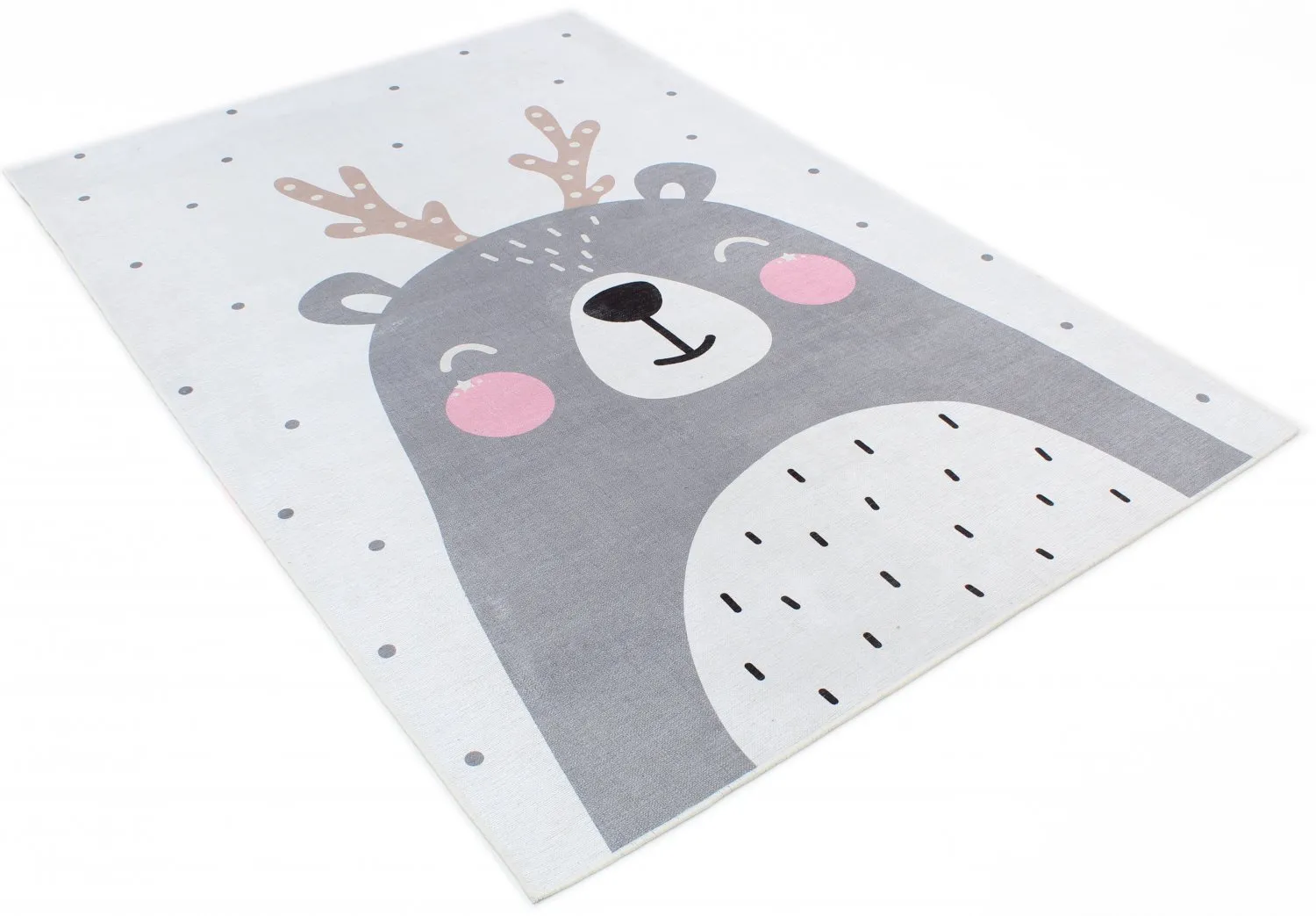 Kinderteppich - Happy Bear (Weiß)
