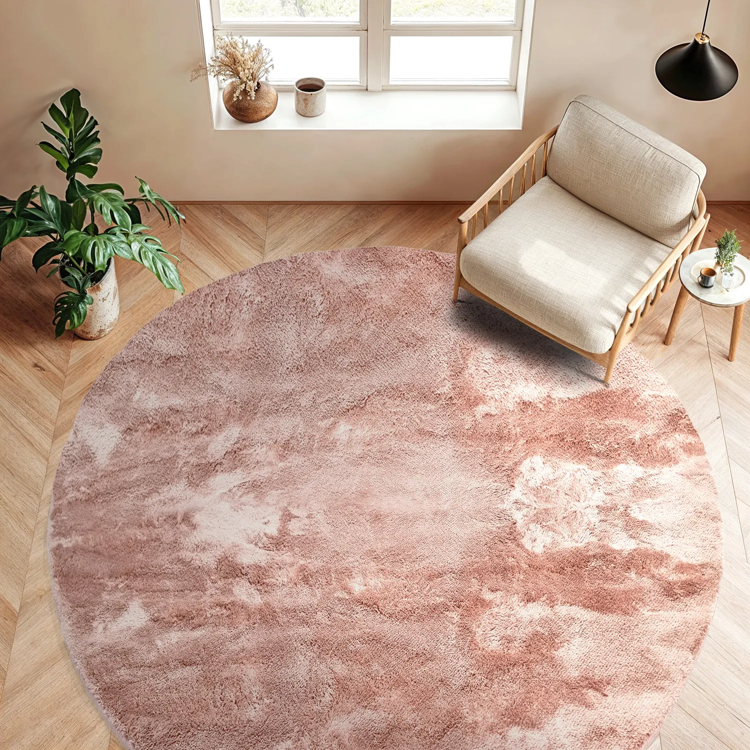 Runde Teppiche - Aranga Super Soft Fur (rosa)