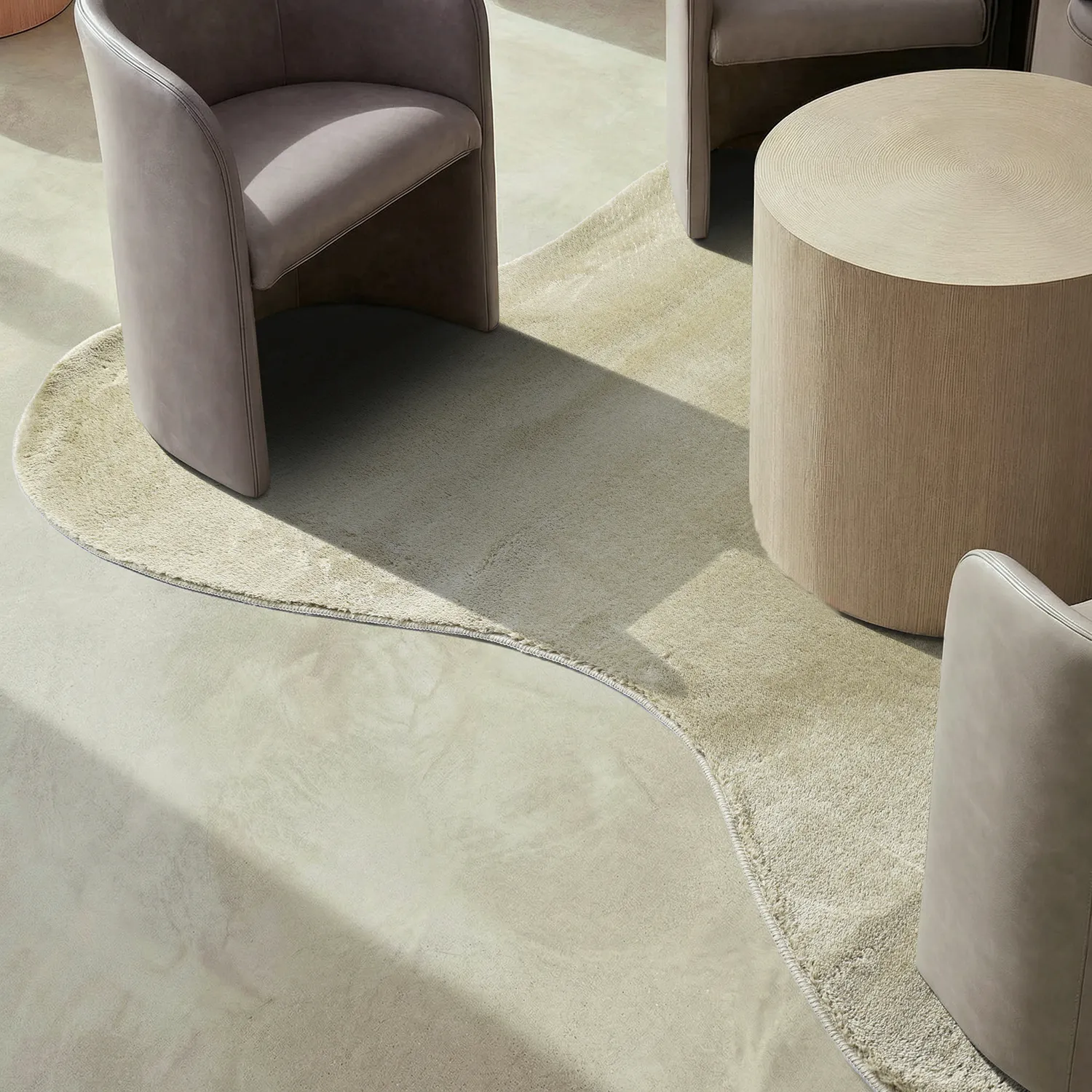 Asymmetrischer Wellen-Hochflor-Teppich - Aranga Super Soft Fur (hellgrün)