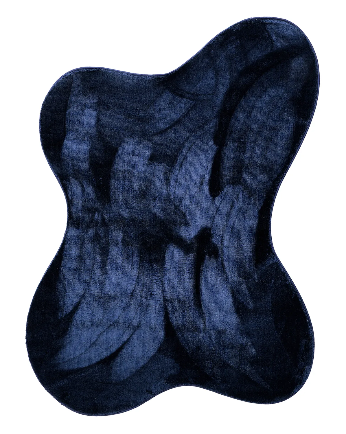 Asymmetrischer Wellen-Hochflor-Teppich - Aranga Super Soft Fur (dunkelblau)