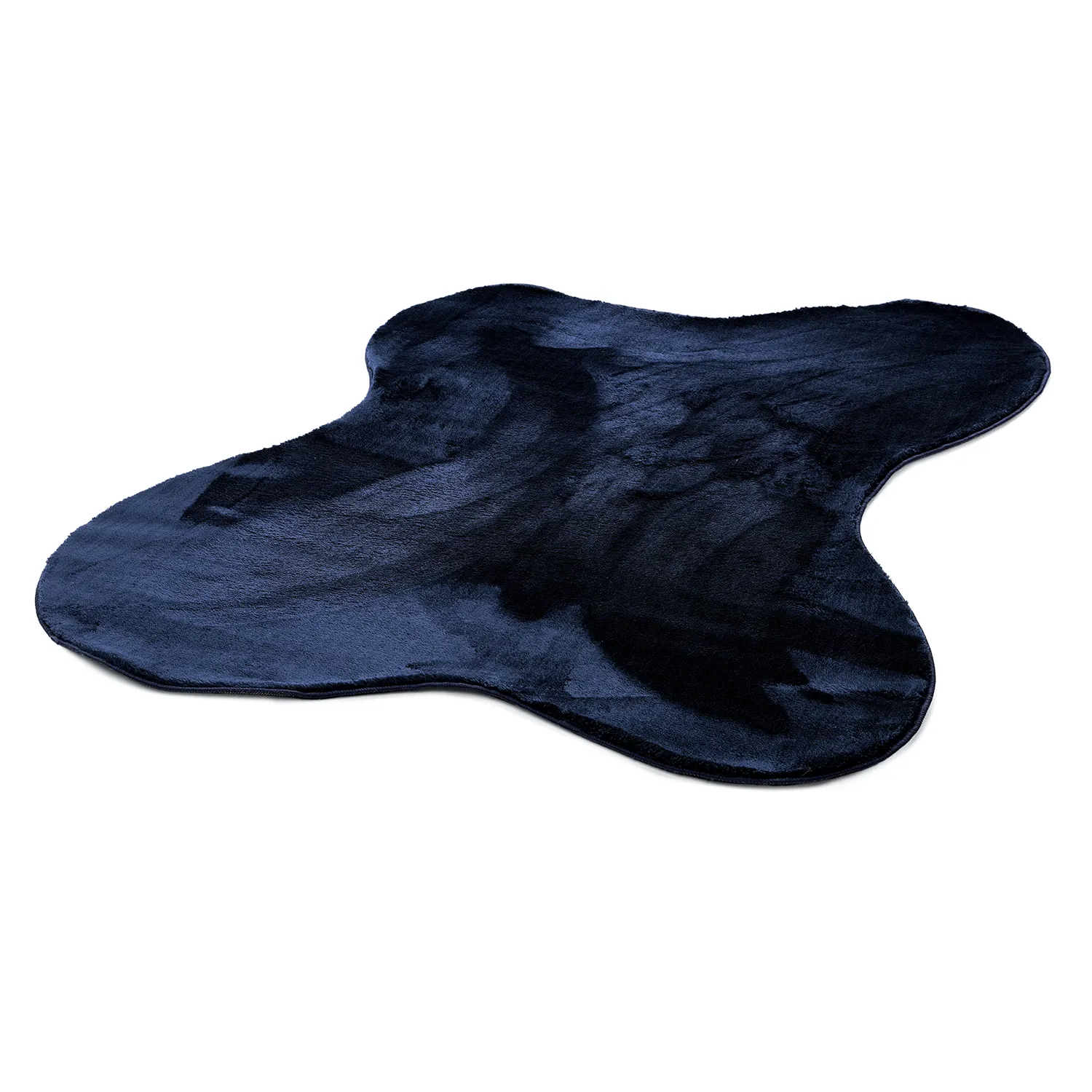 Asymmetrischer Wellen-Hochflor-Teppich - Aranga Super Soft Fur (dunkelblau)